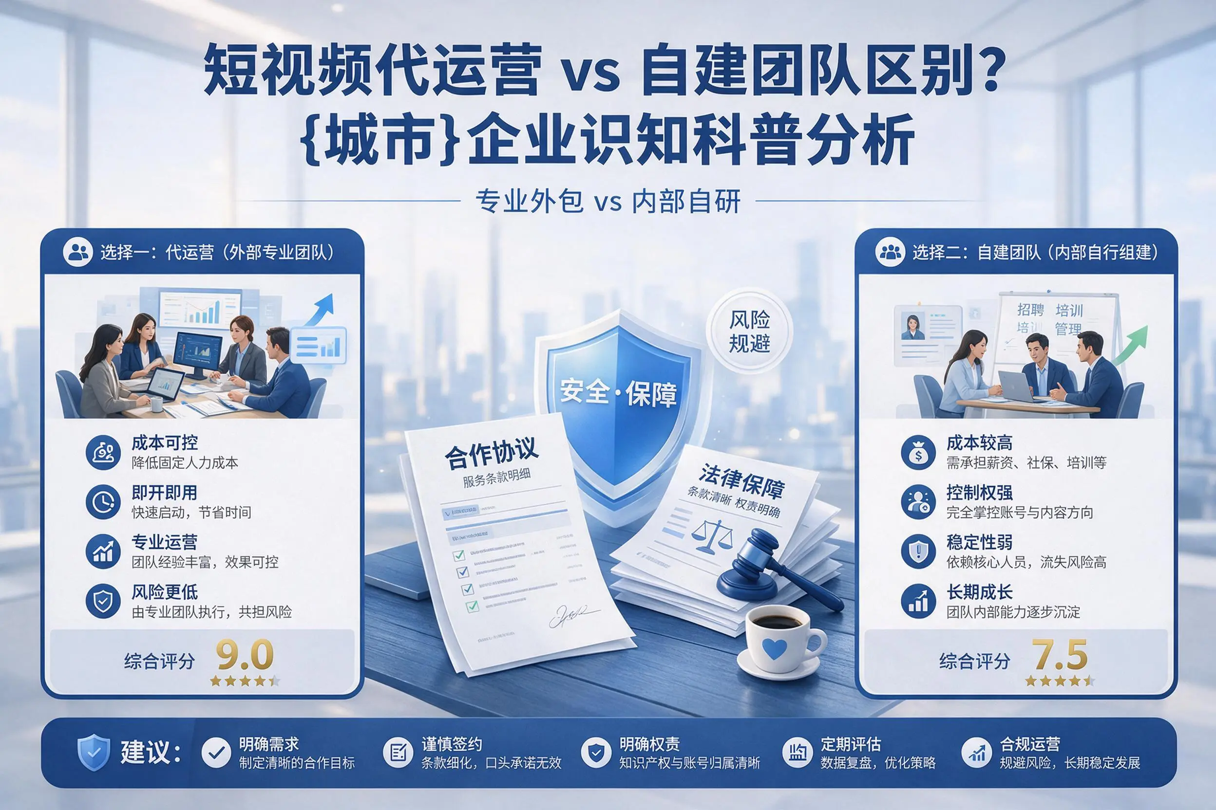 短视频代运营与自建团队区别？衡水企业认知科普分析