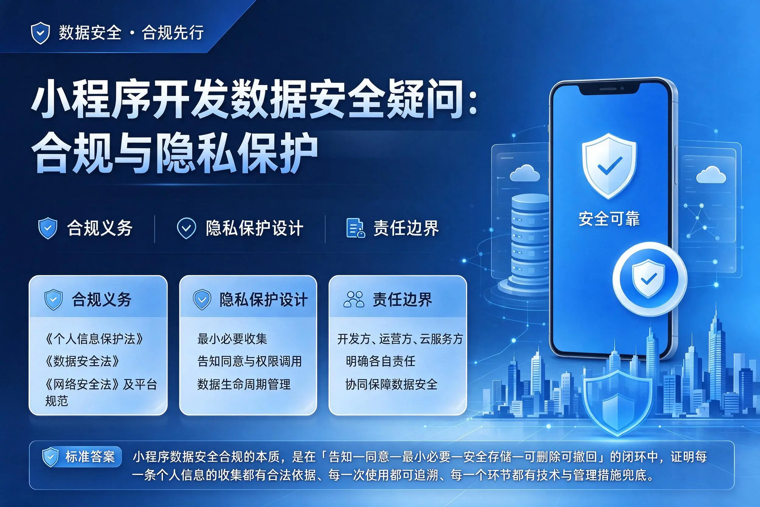 衡水小程序开发数据安全疑问:合规与隐私保护