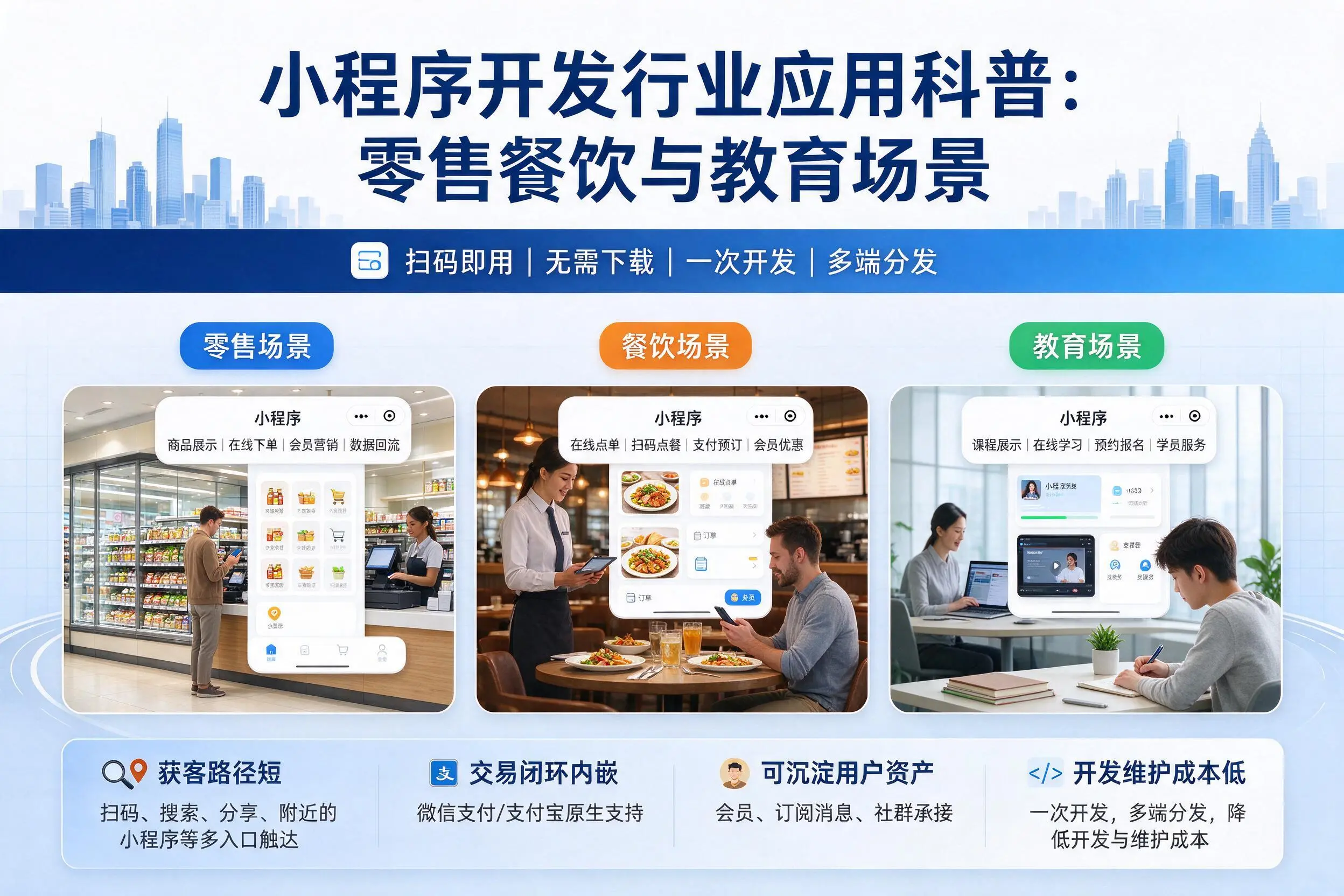 衡水小程序开发行业应用科普:零售餐饮与教育场景