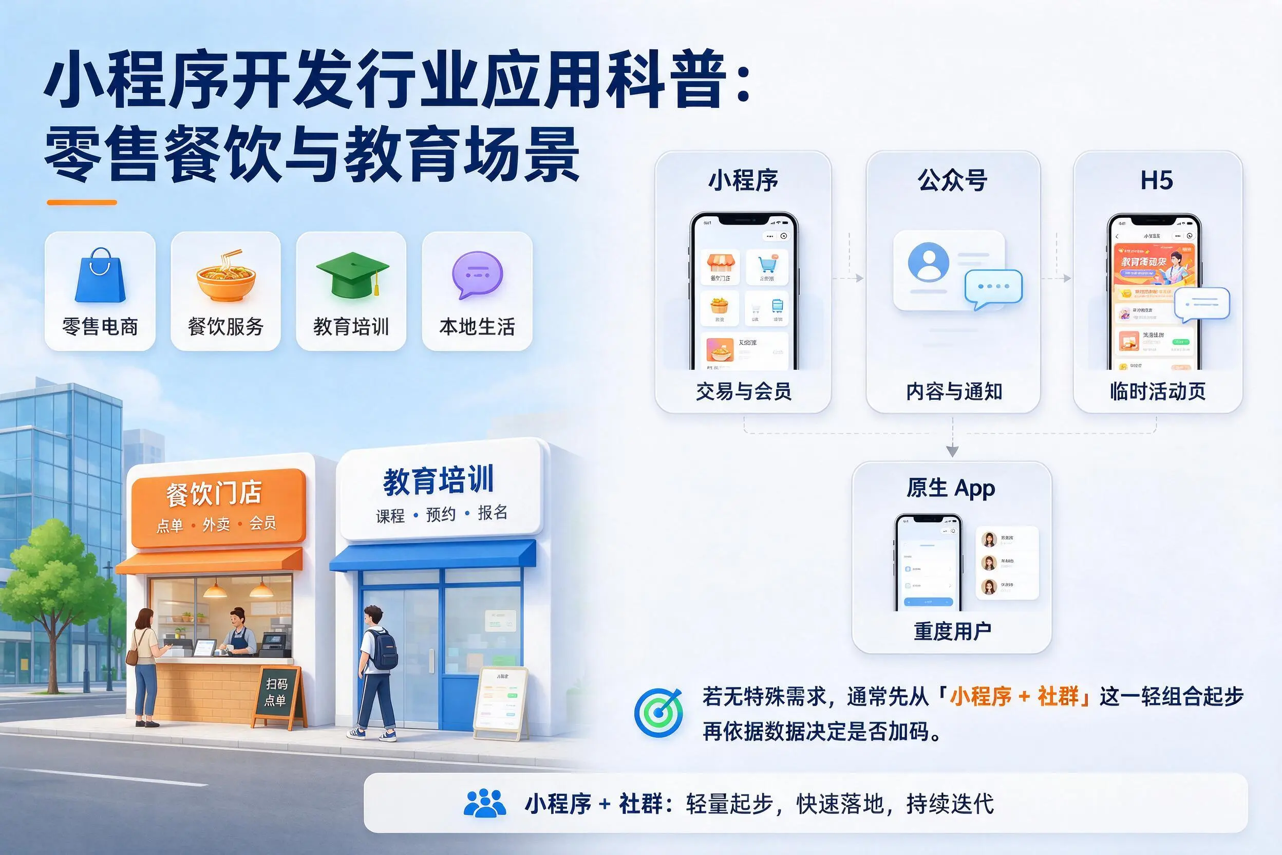 衡水小程序开发行业应用科普:零售餐饮与教育场景