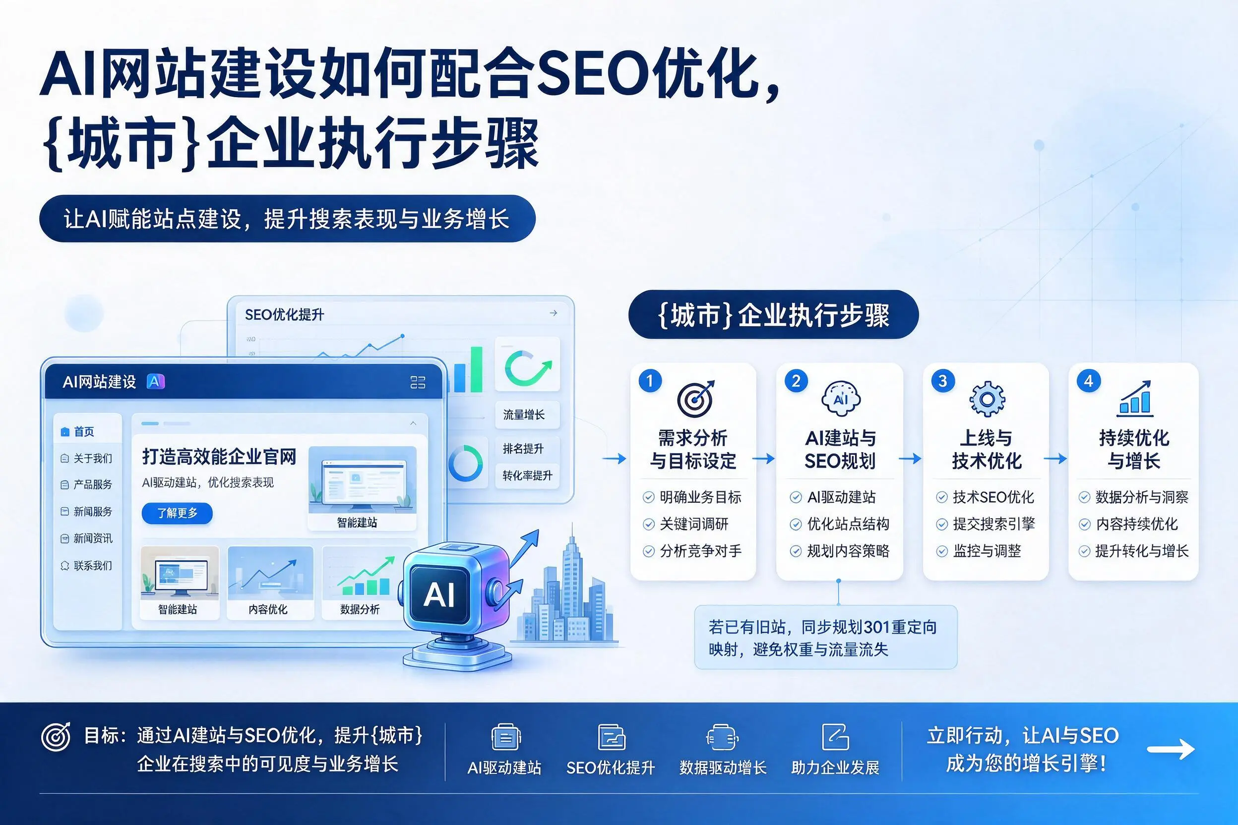 AI网站建设如何配合SEO优化，衡水企业执行步骤