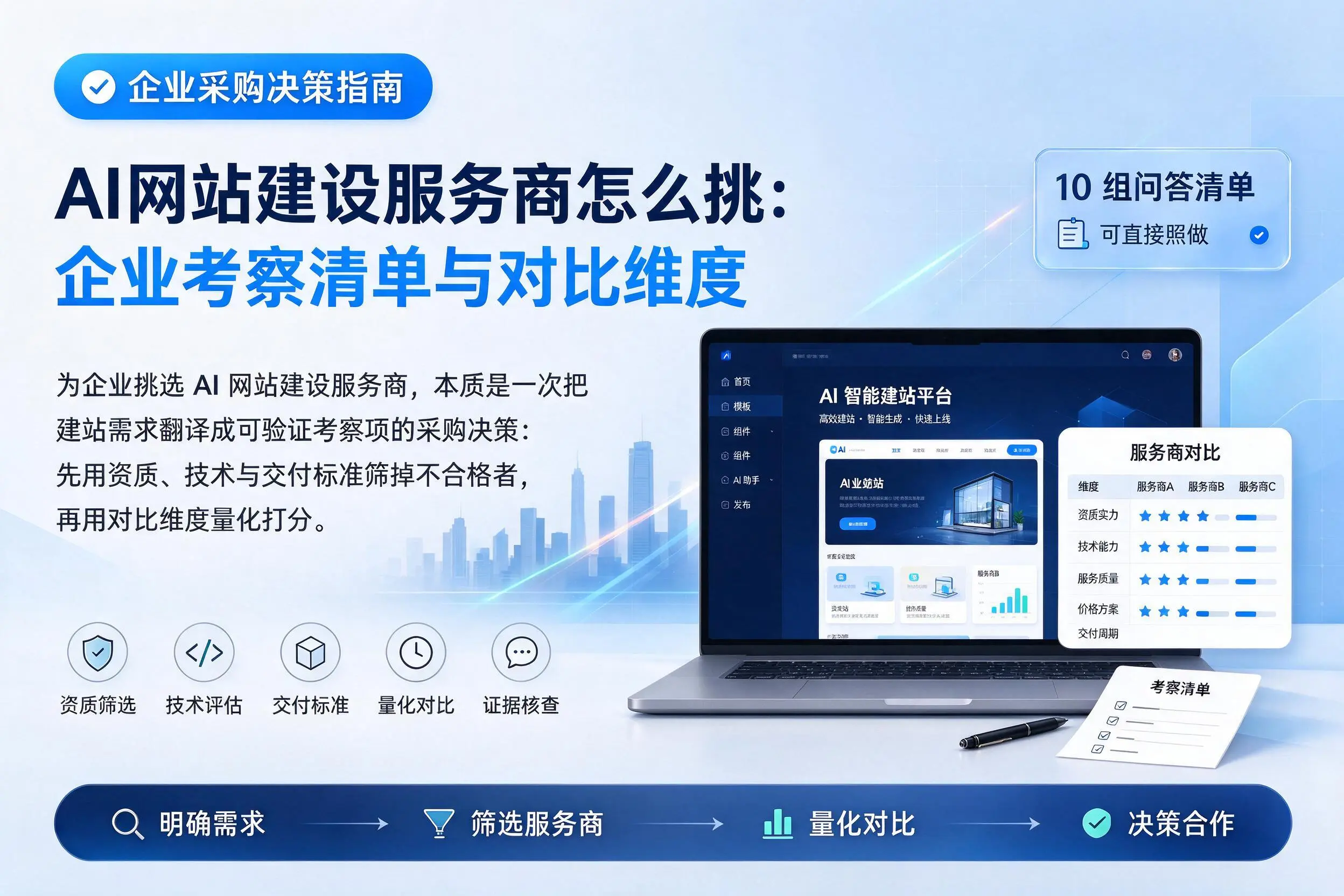 AI网站建设服务商怎么挑:衡水企业考察清单与对比维度
